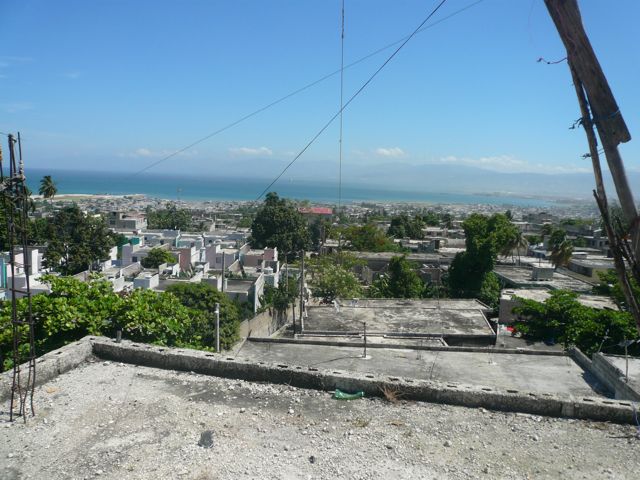 View down to bay of Port-Au-Prince 